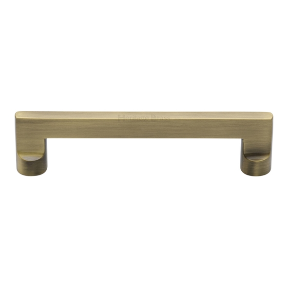 C0345 128-AT • 128 x 147 x 35mm • Antique Brass • Heritage Brass Trident Cabinet Pull Handle